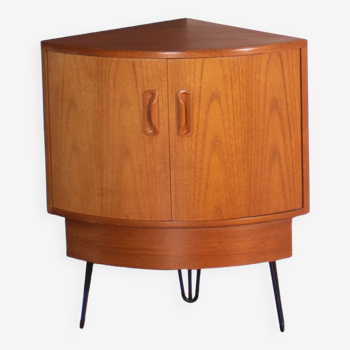 Retro teak 1960s g plan fresco corner unit bar drinks cabinet on hairpin legs