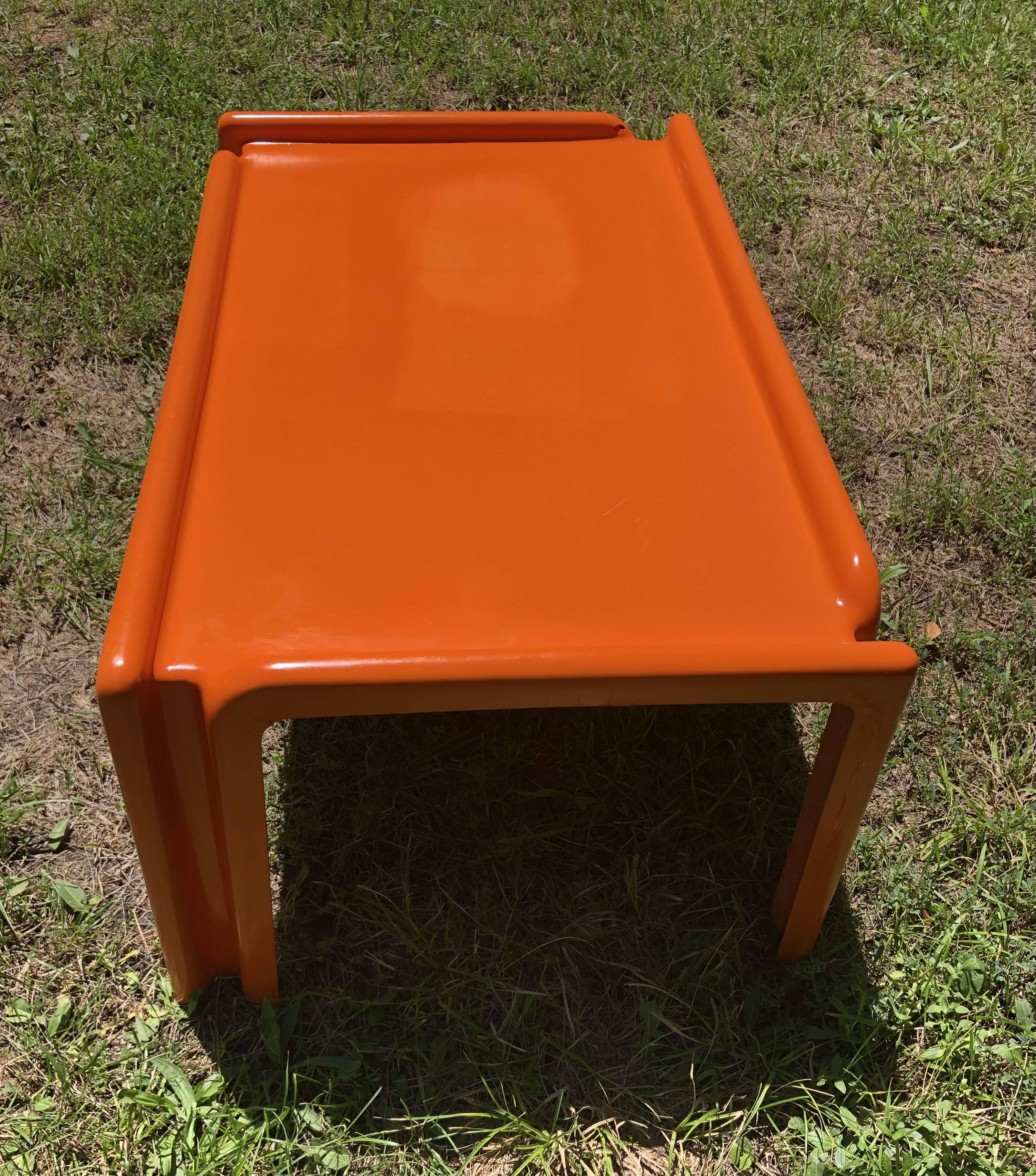 Orange fiberglass coffee table
