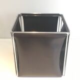 Chrome and skaï wastepaper basket