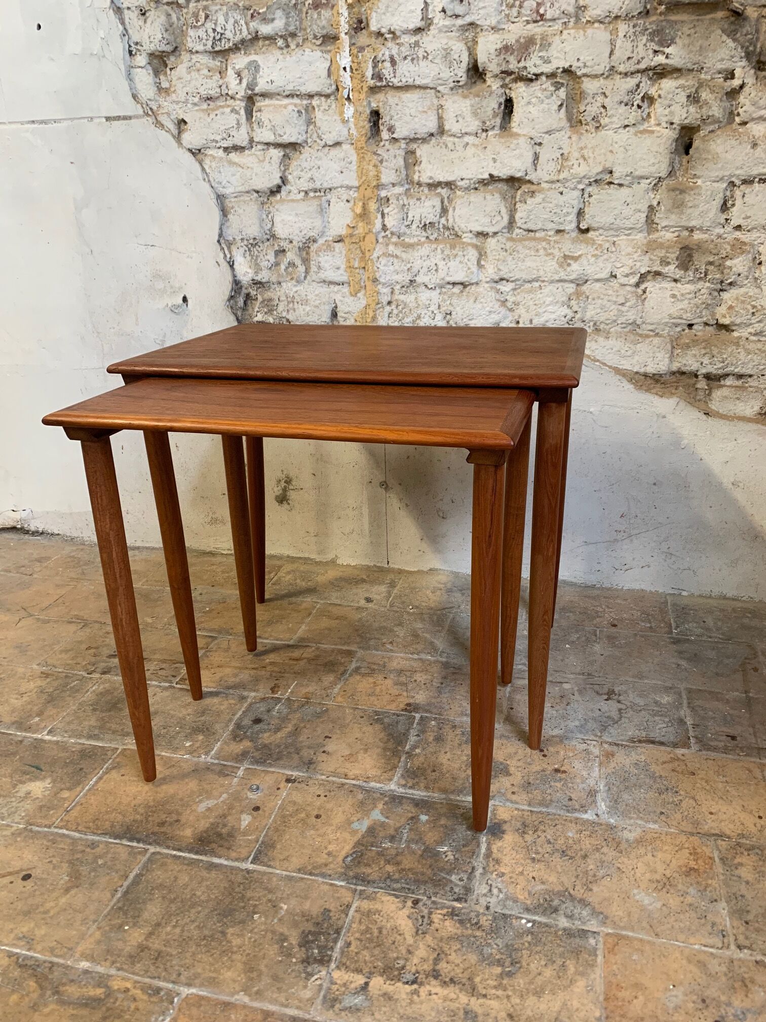 Danish teak trundle coffee tables