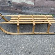 Luge traineau ancien alsace décoration noel primus 1950