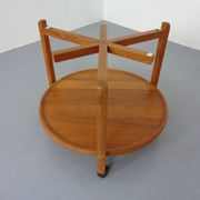 Danish Teak Bar Cart with Removable Tray, 1960s