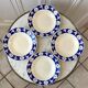 Set of 4 hollow plates Badonviller blue klein 30s