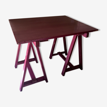 Desk on trestles