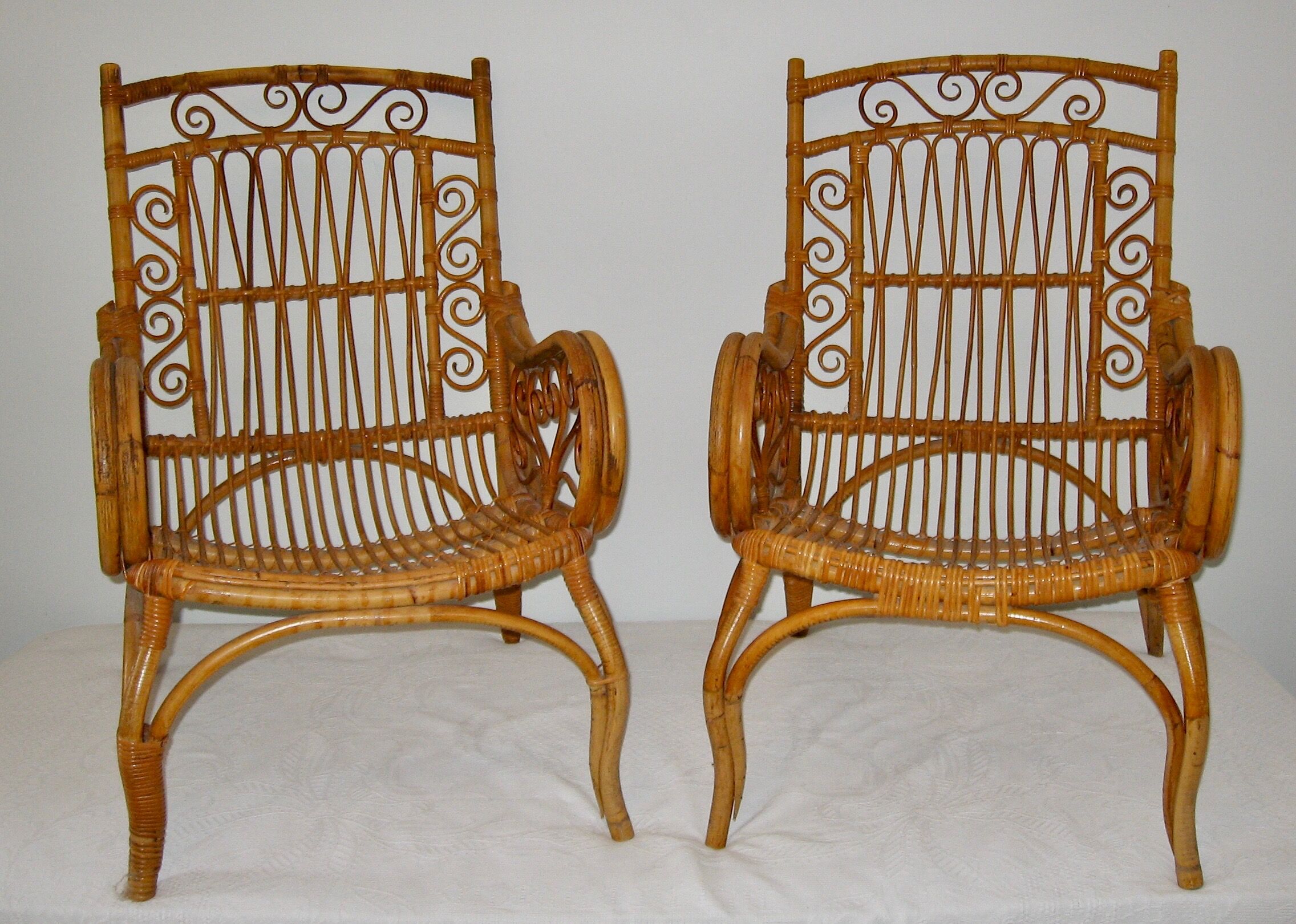 Pair of vintage rattan chairs