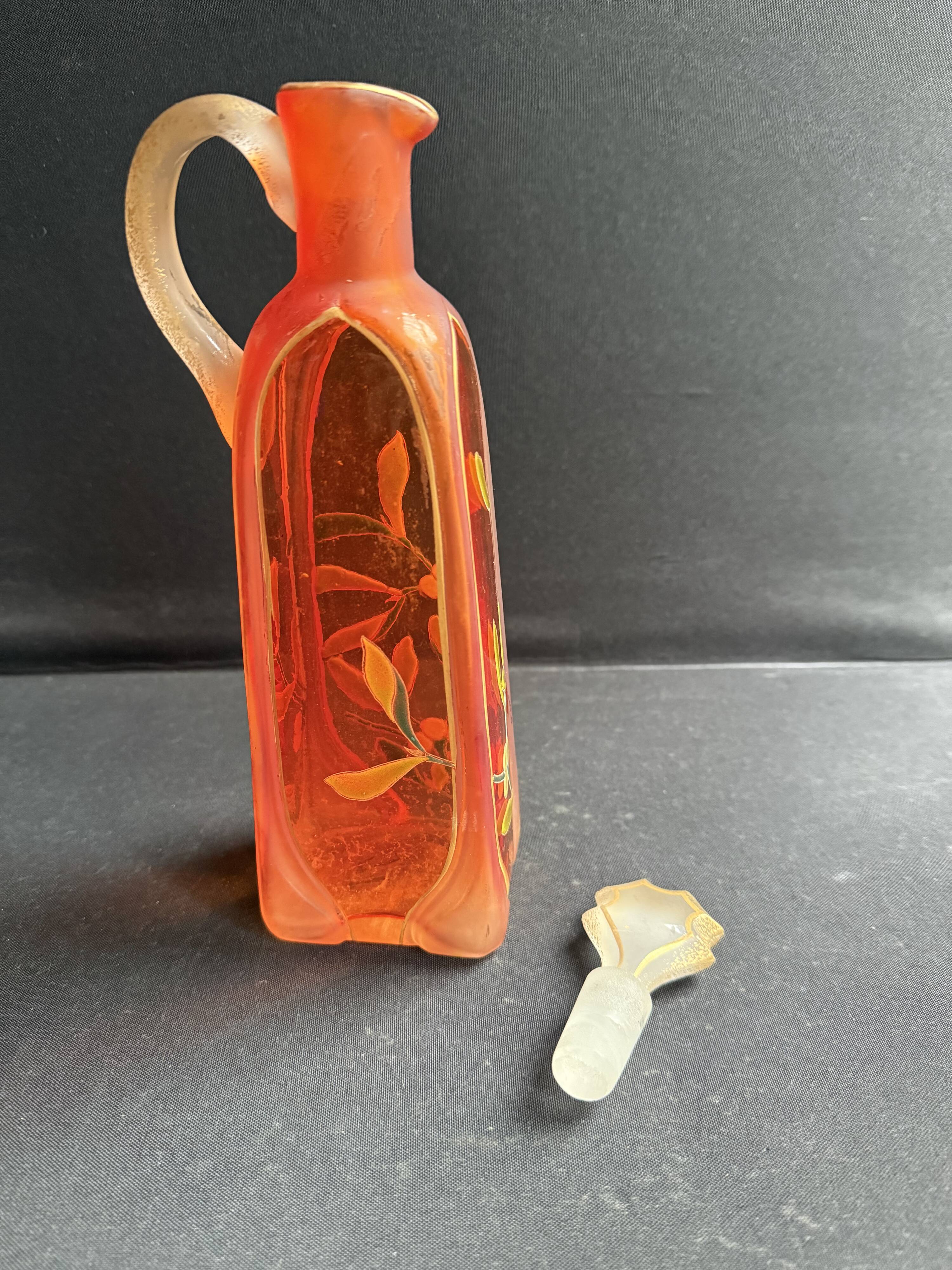 Enamelled carafe – In the style of FT Legras or Daum (E. Lachenal)