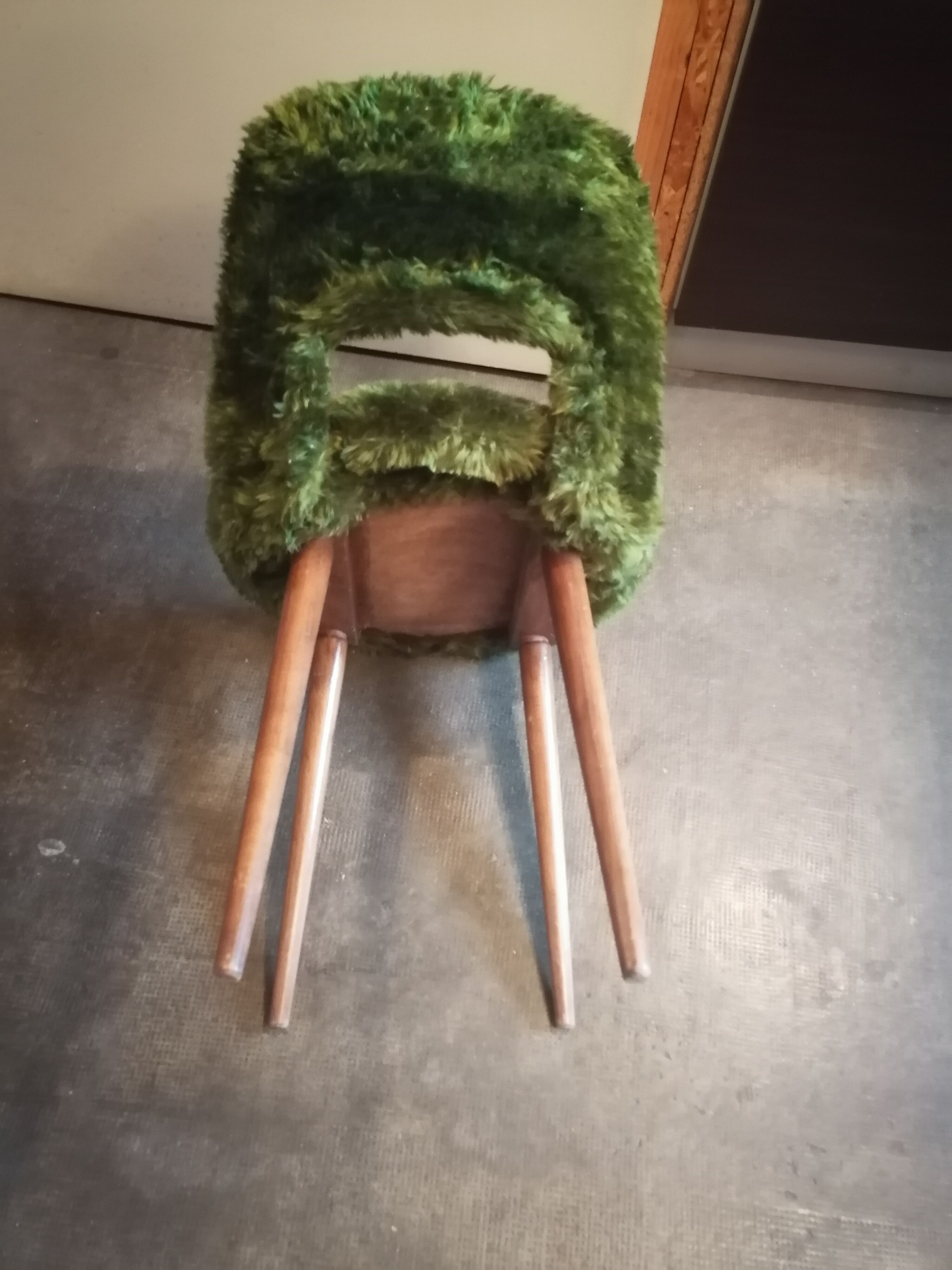 Beautiful wooden chair moumoutte 1960