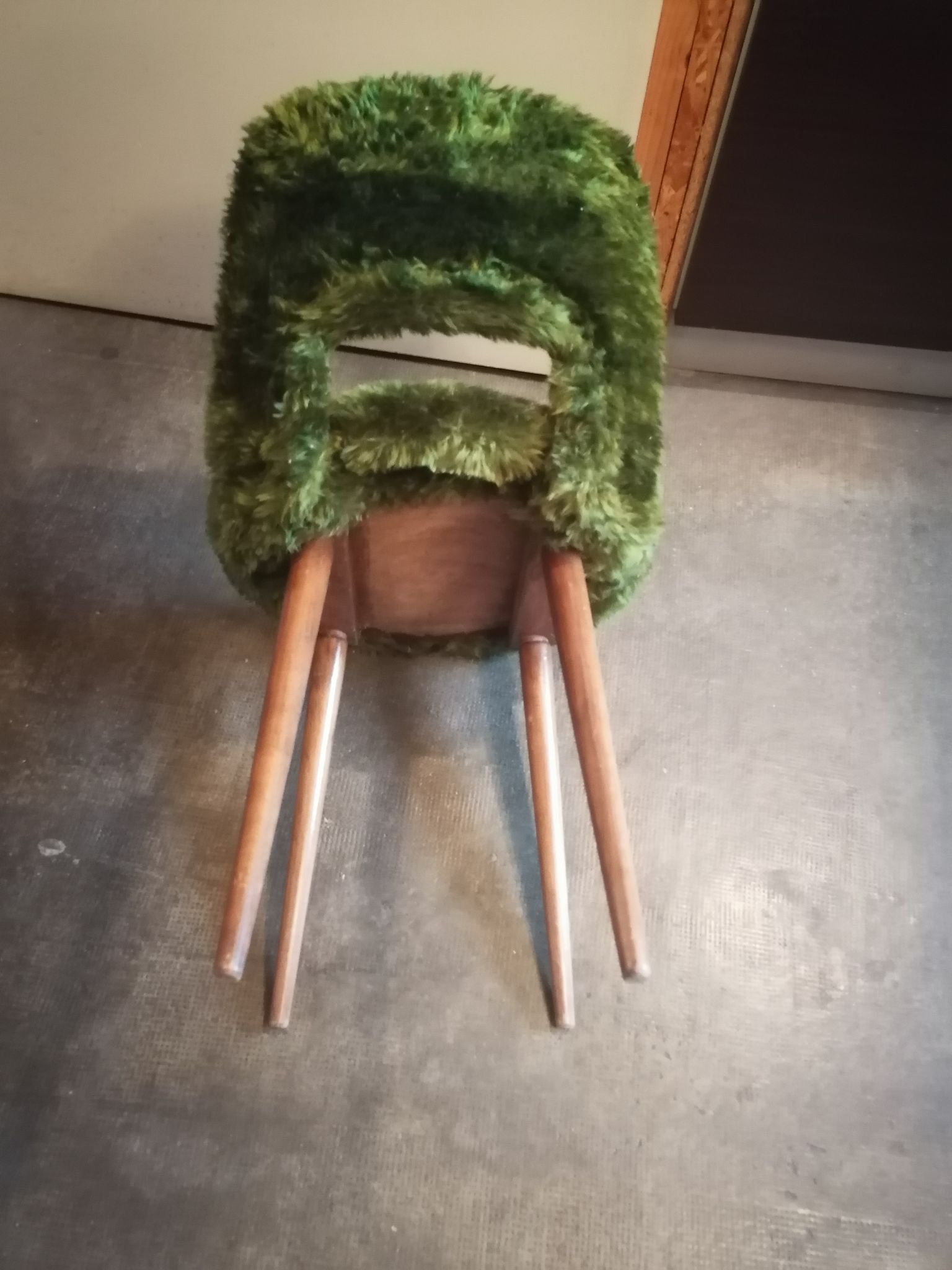 Beautiful wooden chair moumoutte 1960