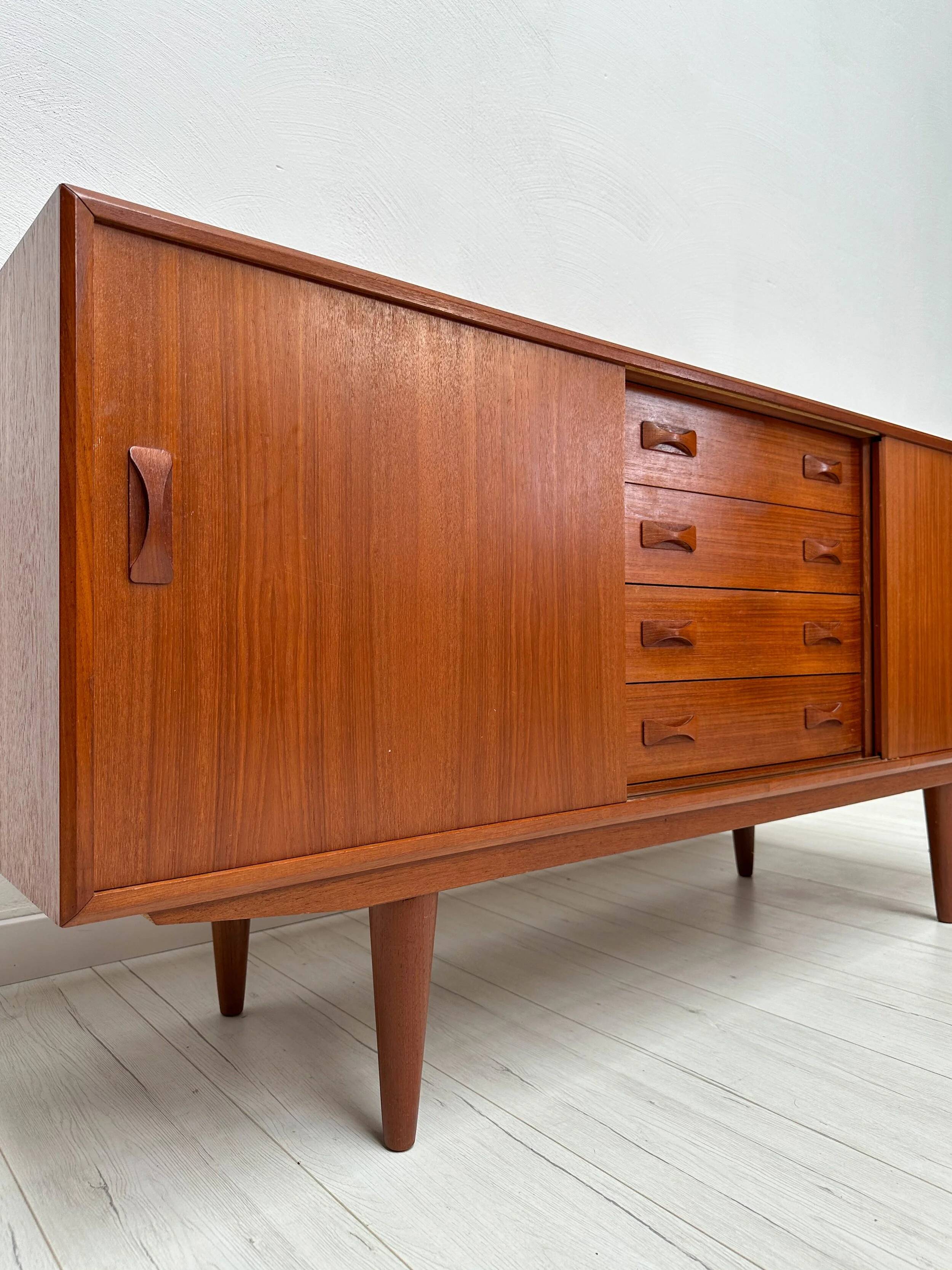 1960s Vintage Danish Mid-Century Teak Sideboard by Clausen & Søn
