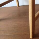 Pair of solid ash wide-seat dining chairs by Kurt Ostervig for KP Mobler, Denmark 1950s
