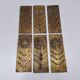 Six cleanliness plaques, flower design, brass.