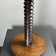 Midcentury brutalist wood turned side table in the style of Charles Dudouyt