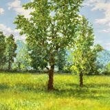 Green landscape signed in 2017