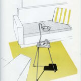 Kitsch art print from the 1950s/60s, modern décor. Wrought iron table.