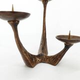 Vintage brutalist bronze candlestick Kunsthaus Kopp 1960s