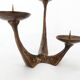 Vintage brutalist bronze candlestick Kunsthaus Kopp 1960s