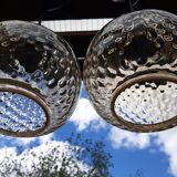 Amber glass hanging lamps 1970