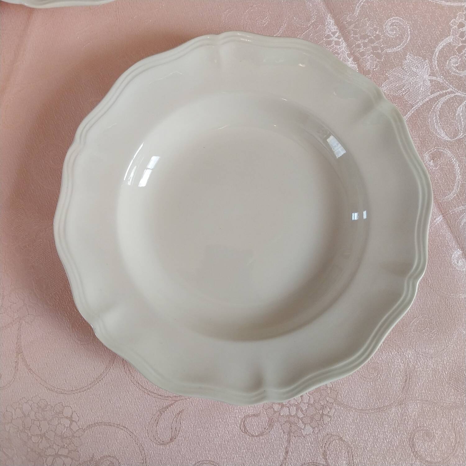 Old hollow ivory plates from Sarreguemines