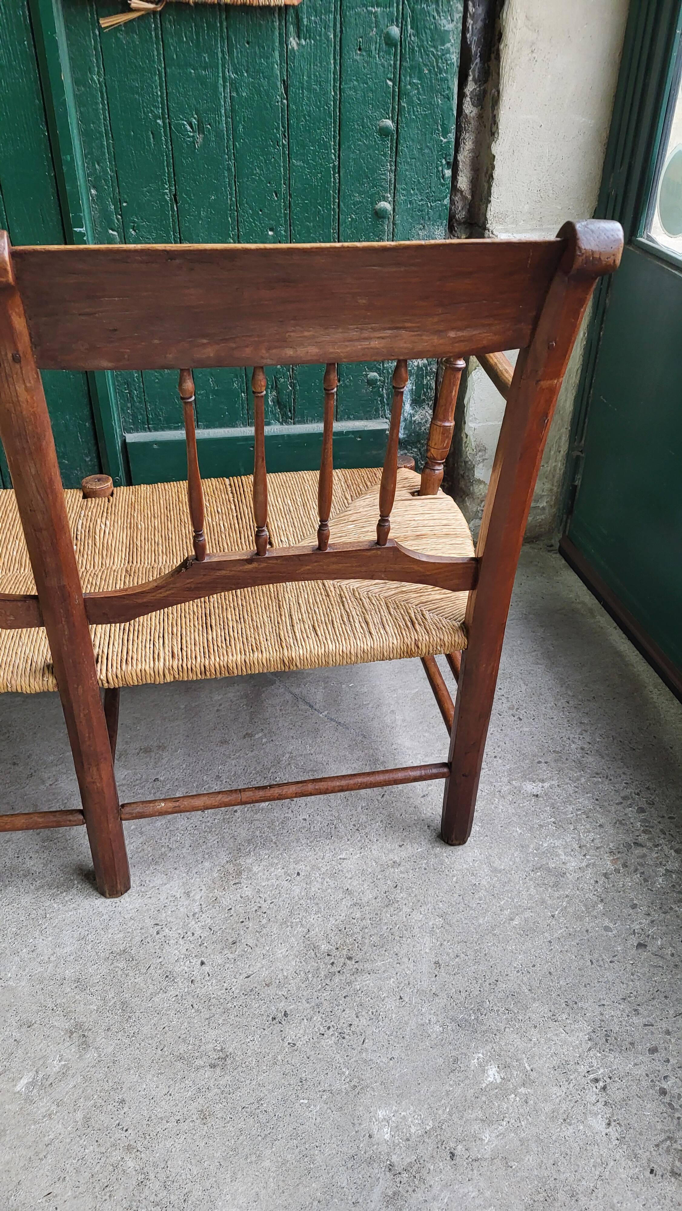THREE-SEATER STRAW BANQUETTE PROVENCAL RADASSIER