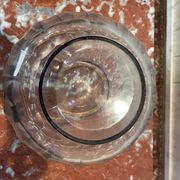 Bohemian crystal and brass vase