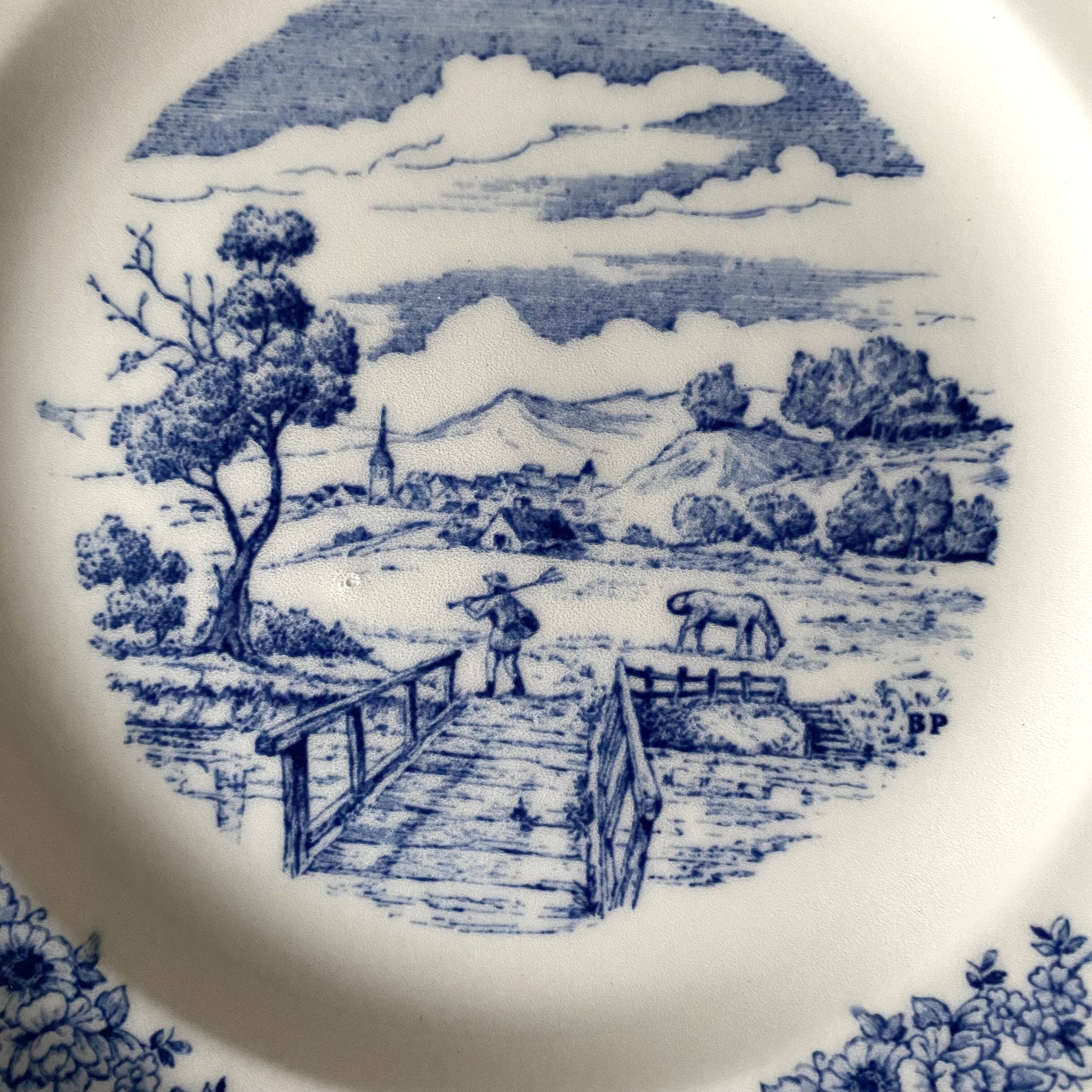 English style Gien earthenware plates