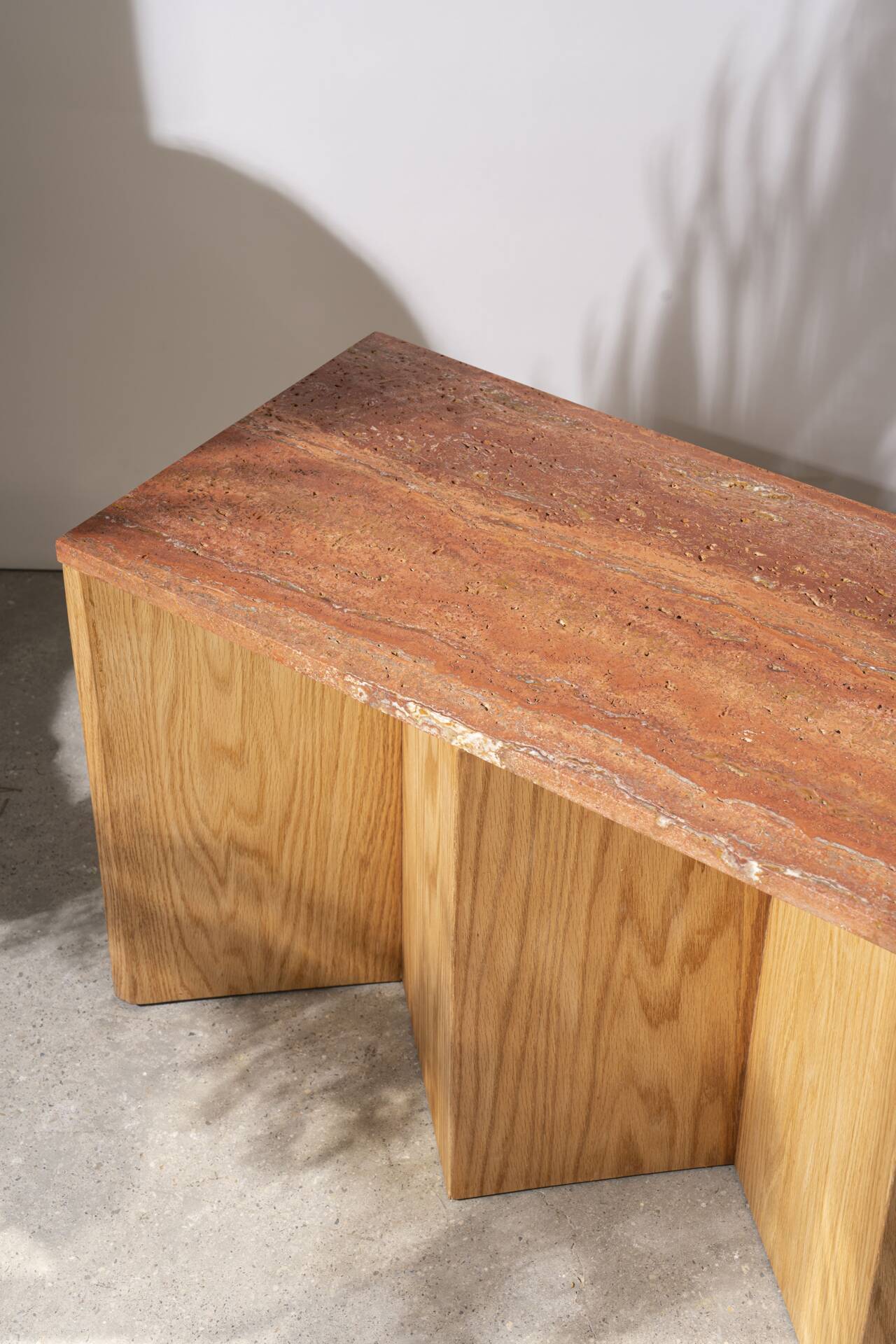Stone and wood bench