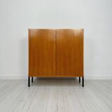 1960s Small Vintage Teak Cabinet with Metal Legs