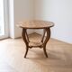 Table basse ronde en marqueterie de noyer Art Déco