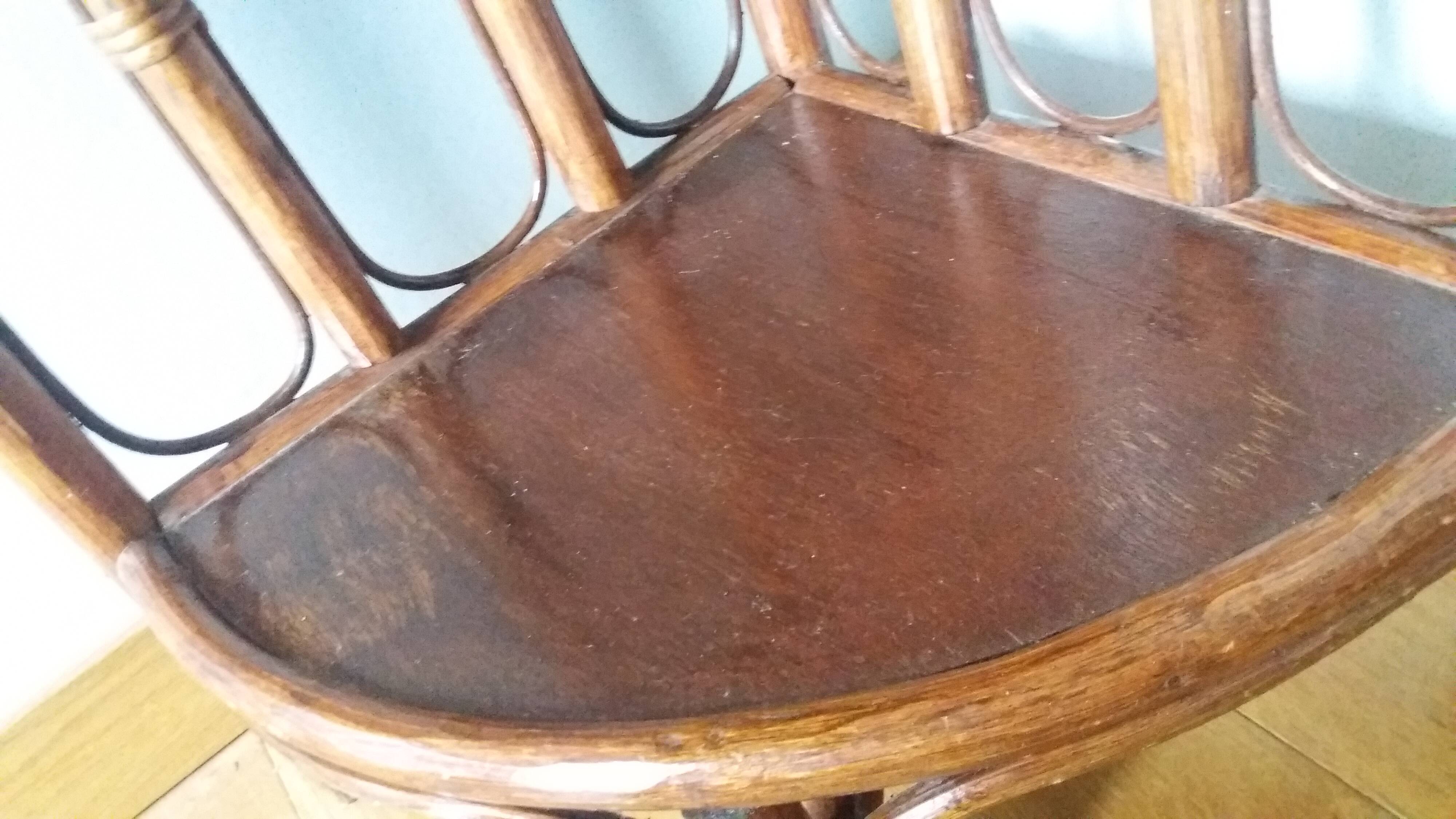 Corner shelf, corner unit, in wicker and wood