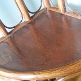 Corner shelf, corner unit, in wicker and wood