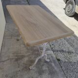 Antique Aerogommer bistro restaurant table with cast iron legs