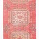Tapis couloir vintage corail et beige aux motifs orientaux adoucis