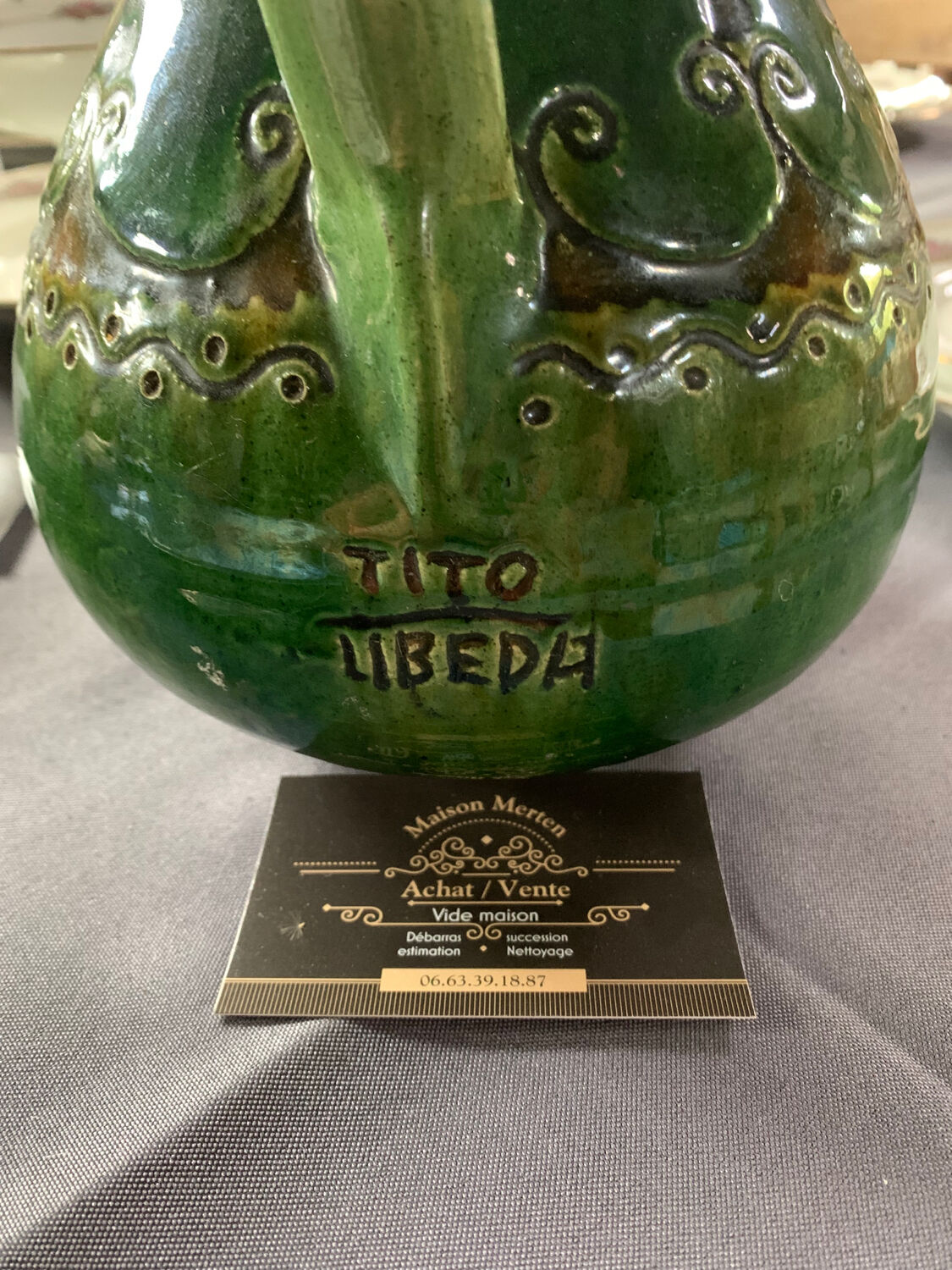 Ceramic jug signed Tito Ubeda