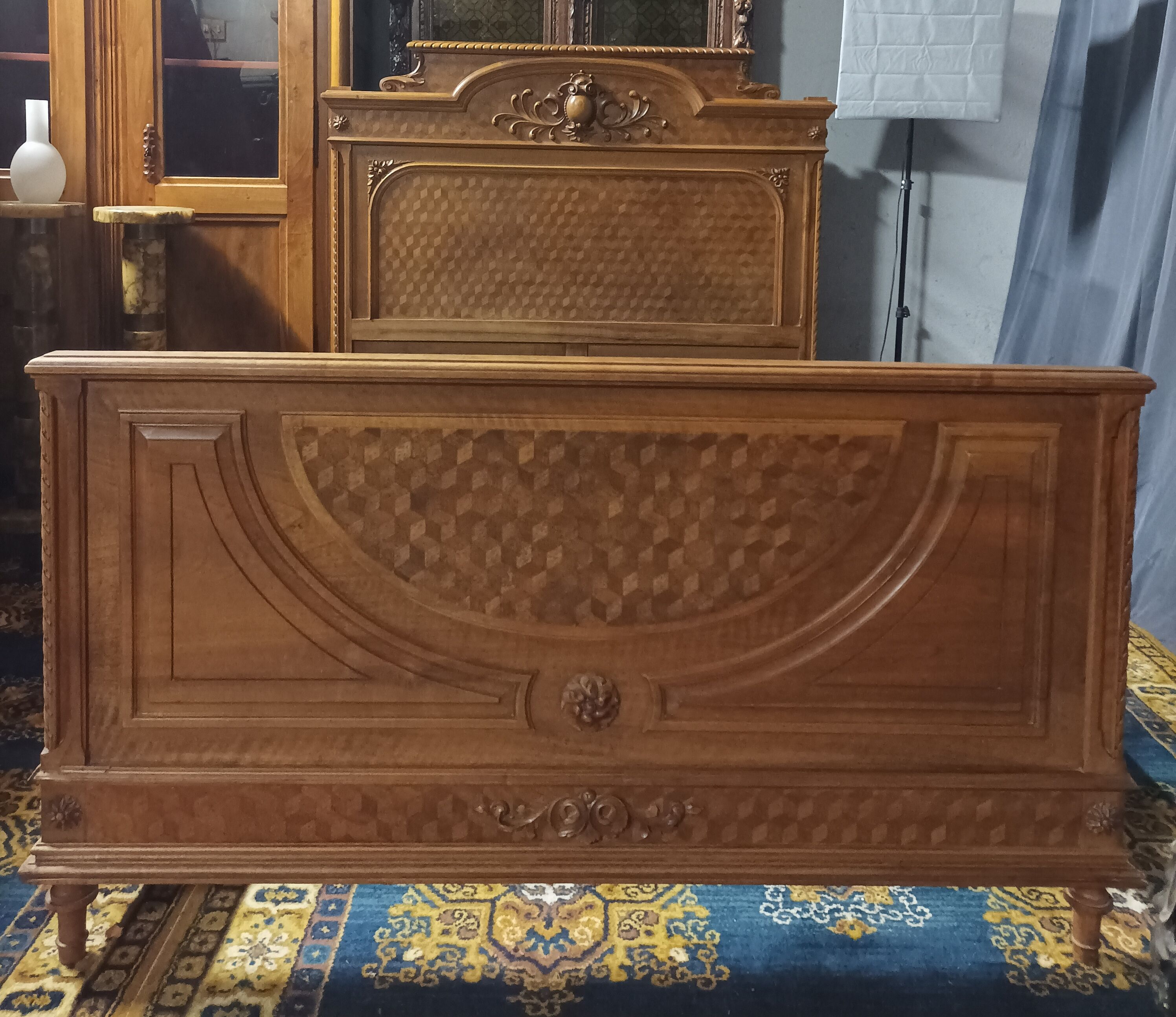 Louis XVI walnut bed