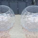 Pair of glass ball vases from the 70