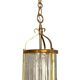 Vintage lantern chandelier in brass and crystal - 3 lights