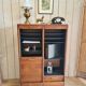 Renovated 1977 oak filing cabinet with double curtain