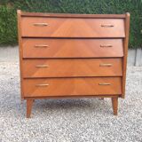 Vintage chest of drawers from the 60s with compass feet