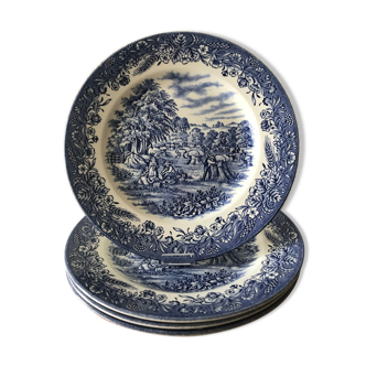 Lot of 4 English porcelain plates