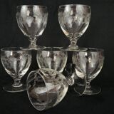 Set of 6 crystal wine glasses