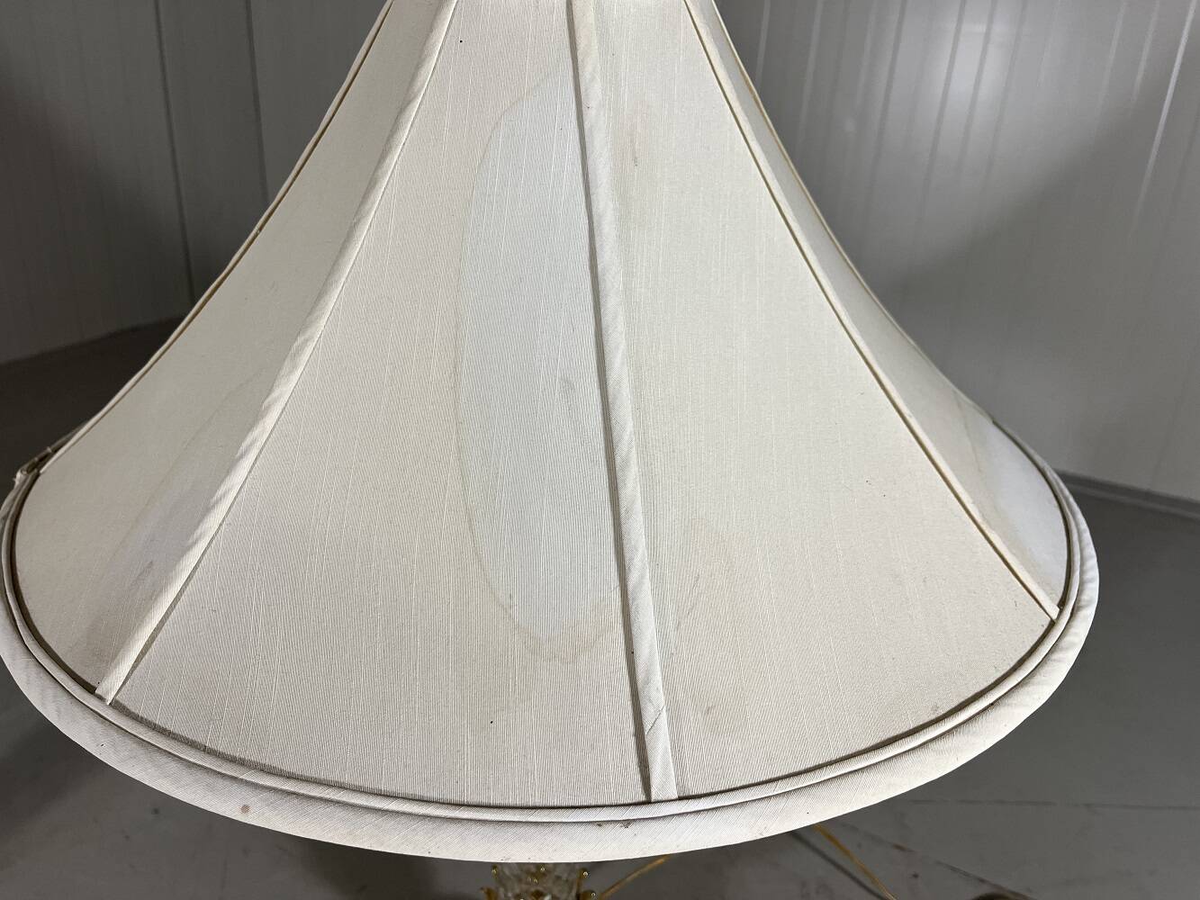 Hollywood Regency crystal & brass table lamps by Underwriters Laboratories Inc