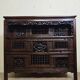 Asia 19th century: antique cabinet carved in mahogany (Chinese or Indochinese art)
