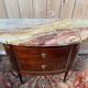 Louis XVI half-moon commode in mahogany and marble