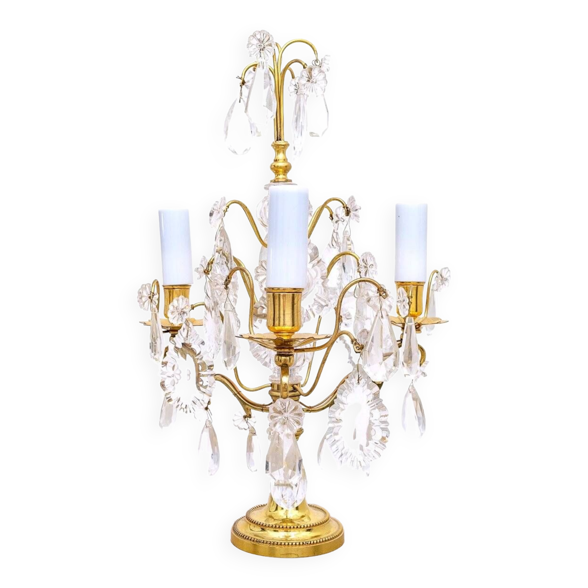 Girandole - Gilt Bronze - Baccarat Crystal Tassels - Period: 20th Century