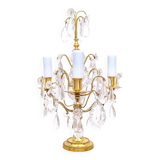 Girandole - Bronze Doré - Pampilles Cristal De Baccarat - époque : XXème Siècle