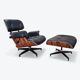 Black & Palisander Santos Herman Miller Original Eames Lounge Chair & Ottoman