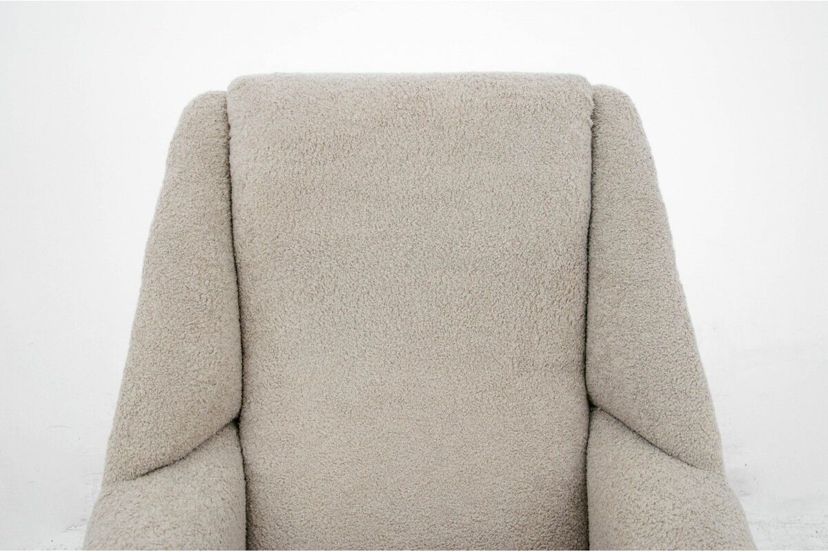 Beige bouclé armchair, danish design, 1960s