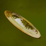 Vintage round brass wall mirror, handmade, diameter 26 cm.