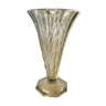 Vase art deco en verre gris