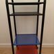 Vintage 4-tier perforated metal serving cart on wheels, 1980s style